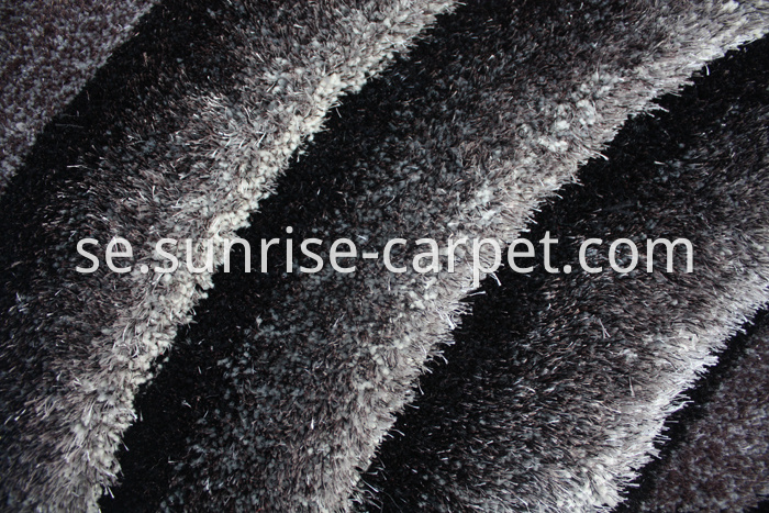 3D Shaggy Rug with Black and Grey Color